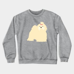 Maltese Dog - Pink Crewneck Sweatshirt